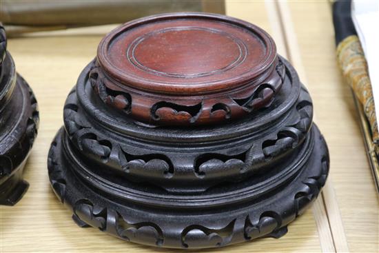 A group of assorted Chinese hardwood vase stands